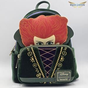 Loungefly Disney Hocus Pocus Velvet Cosplay Winifred mini Backpack